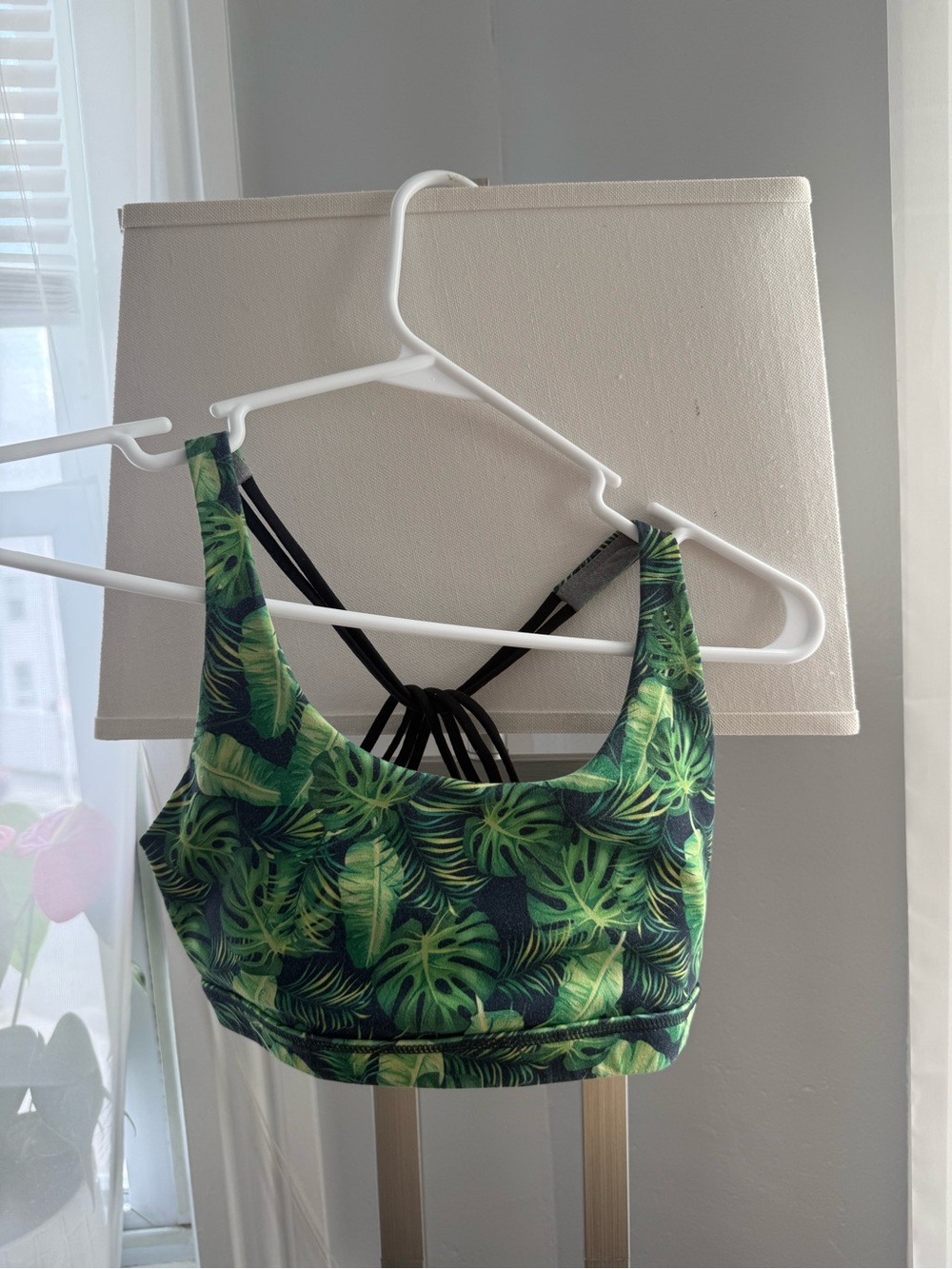 Born Primitive Green Tropical Leaf Strappy Sports Bra